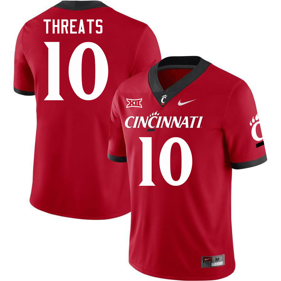Cincinnati Bearcats #10 Bryon Threats Big 12 Conference College Football Jerseys Stitched Sale-Red